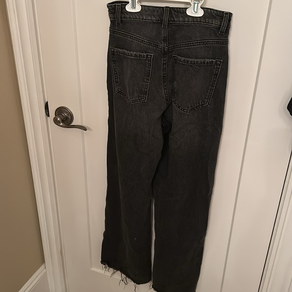 Garage denim wide leg grey jeans with ripped knee, size 0/24 - Picture 5 of 6